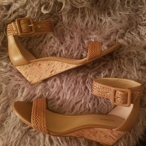Alfani Leather & Cork Wedges